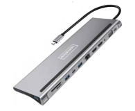 Zenwire Stacja Dokująca USB-C 12w1 2xHDMI 4K RJ45 USB 3.0 SD Macbook - 1604636 - zdjęcie 1
